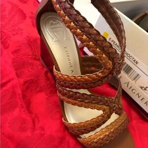 Etienne Aigner Women's Brown Braided Heels